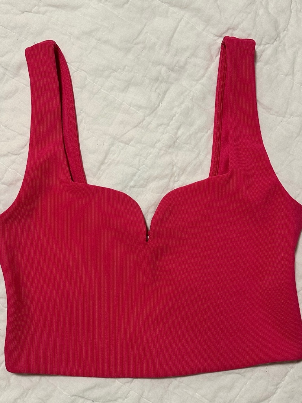 Hot Pink Zara Crop Top with Sweetheart Neckline